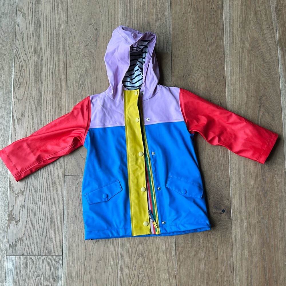 Mini Boden color block rain coat size 3-4T